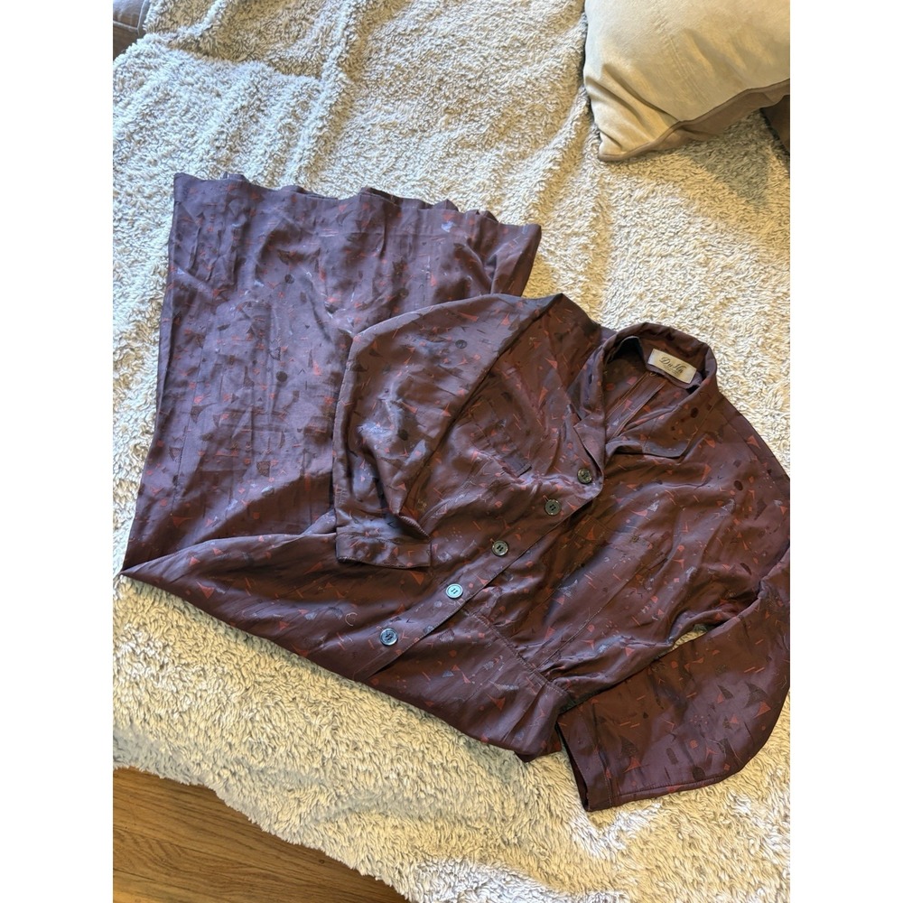 Du-vin‎ Total Fashion Burgundy Long Sleeve Dress Small